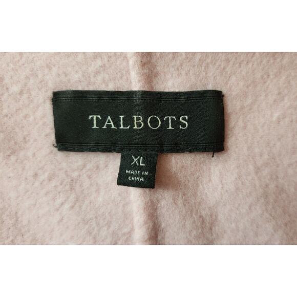 Talbots Womens Jacket Size XL Light Pink Merino Wool Open Front Blazer - Picture 9 of 11